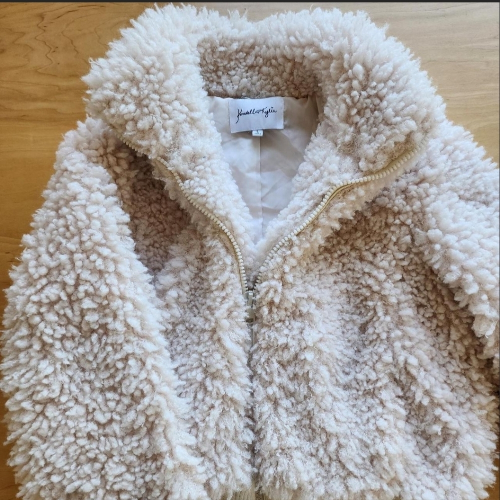 Kendall and Kylie Cream Sherpa Coat